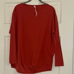 Lululemon Athletica Orange Boxy Long Sleeve Blouse